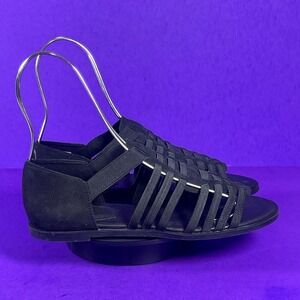EILEEN FISHER Women's Black Rato Stretch Slip-On Fisherman Sandals Size‎ 7.5-NEW